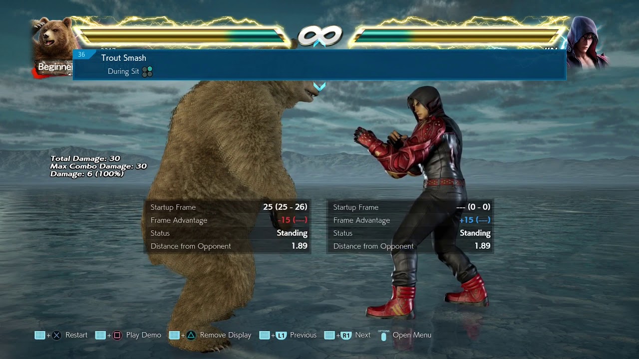Kuma movelist with frame data display (opponent all block) YouTube