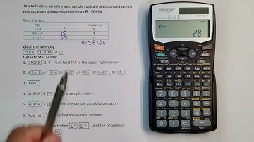 Sample Mean, Standard Deviation and Variance in a Frequency Table on a Sharp EL-506W