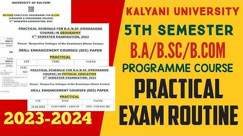 kalyani university 5th semester practical exam routine 2023-2024 programme course#kalyani_university