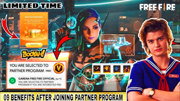 Free Fire Booyah Partner Program Benefits Hindi/Urdu || FreeFire partner program join Hone ke Faide😱