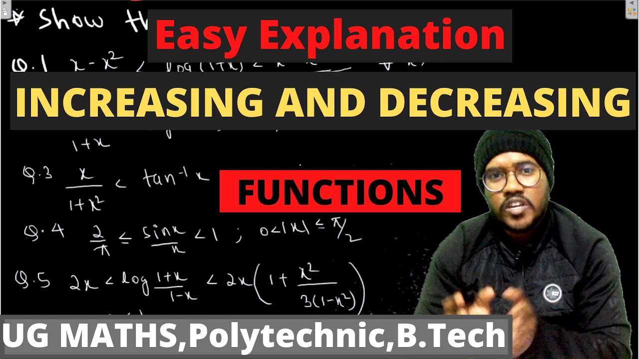 Increasing and Decreasing Functions Part 1 || Polytechnic || UG Math ...