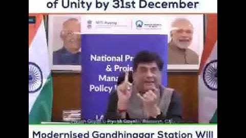 Indian Railways is committed to provide rail connectivity to the Statue of Unity by 31st December.