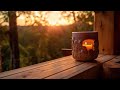 Tranquil morning in a treehouse with candlelight and forest sunrise  forest and garden sounds