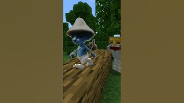 Blue Smurf Cat is in Minecraft! #minecraft #gray #comedymemes #fypシ #shorts