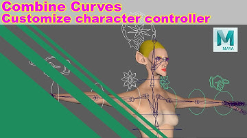 Combine Curves. Merge curves into one curve and create stylized character controller in Maya 2020