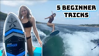 5 Easy WakeSurf Tricks-Teaching My Girlfriend 5 New Tricks