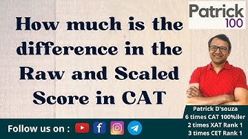 How much is the difference in the Raw and Scaled Score in CAT? | CAT | Patrick Dsouza