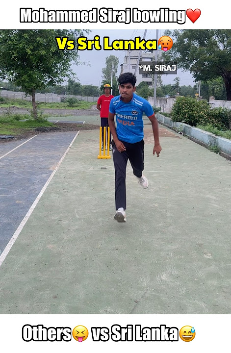 Mohammed Siraj bowling❤️(other😝 vs Sri Lanka😅) #shorts #cricket