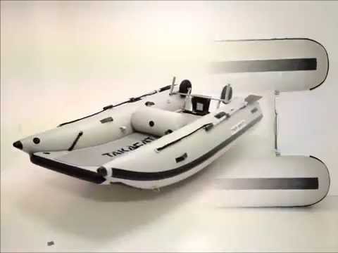 Inflatable catamaran - Open transom / Close up - YouTube