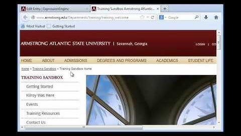 Expression Engine Parts of a web page