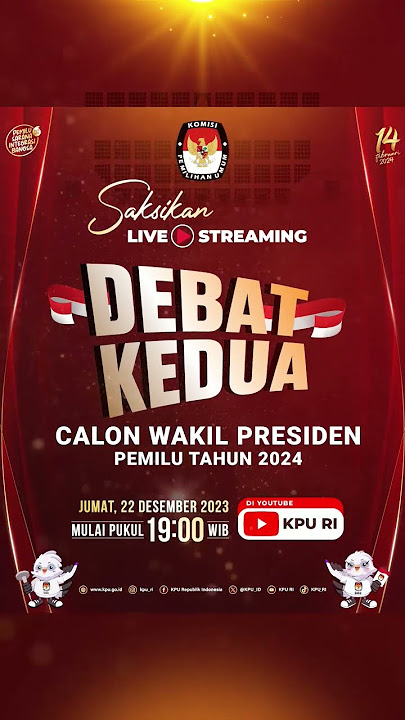 saksikan Live Streaming Debat Kedua Calon Wakil Presiden Pemilu Tahun 2024, hanya di Youtube KPU RI