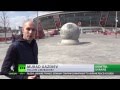 Heavily shelled, symbolic Donetsk football stadium - hub for humanitarian aid