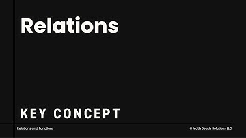 Multiple Representations of Relations (Relations and Functions)