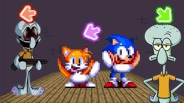 FNF Character Test | Gameplay VS Playground | SQUIDWARD AGONY | SONIC AND TAILS DANCE | FNF Mode