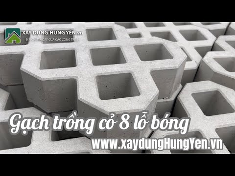 Gạch Trồng Cỏ 8 Lỗ Bóng | Gạch Lát Sân Vườn Trồng Cỏ 8 Lỗ | Gạch Lát Vỉa Hè 8 Lỗ Bóng Tại Hưng Yên