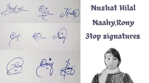 Nuzhat Hilal,Naahy and Rony name signature style#name signature with arooj