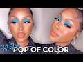 Get Ready With Me || Pop Of Color Soft Glam | Wearable Monochromatic Blue Eyeshadow For WOC