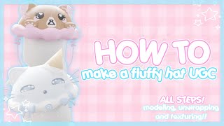 how to make a fluffy hat! (all steps \& beginner friendly!) KAWAII CUTE UGC TUTORIAL