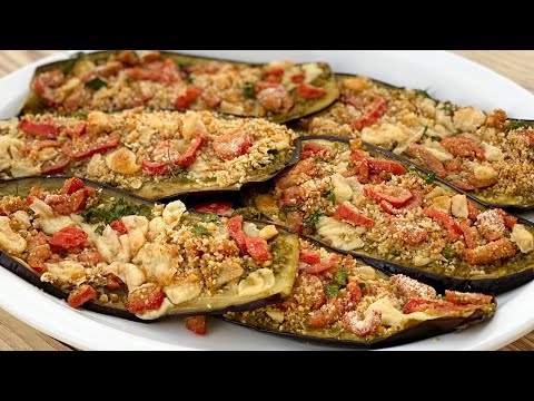 Gebackene Aubergine mit Pesto vegetarisch schnell gebackenem Gemse Rezept