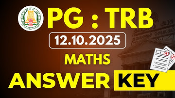 PG : TRB - MATHS - ANSWER KEY - 12.10.2025