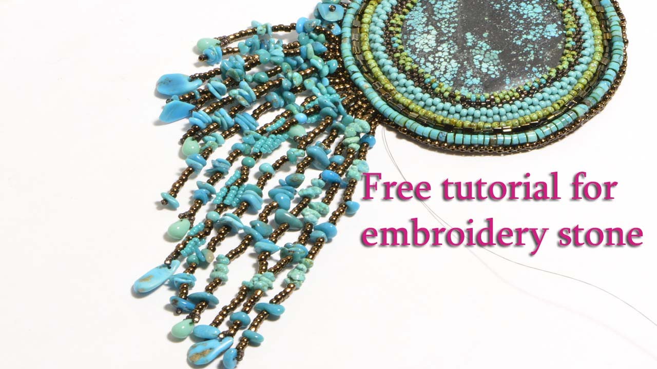 Tutorial Bead Embroidery Pendant Free tutorial YouTube