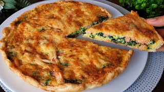 The Perfect Dinner For When You Want Something Simple And Delicious - Salmon And Spinach Quiche 👌