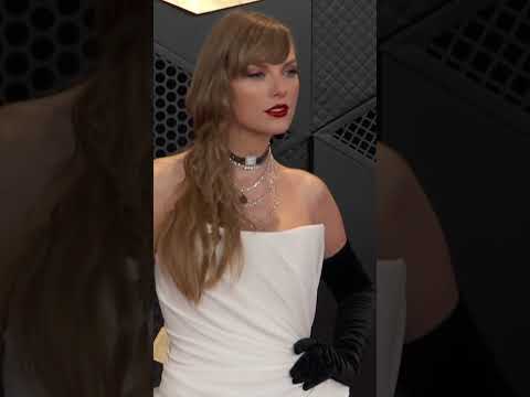 Taylor Swift goes full ‘Reputation’ in black and white on Grammys 2024 red carpet #shorts