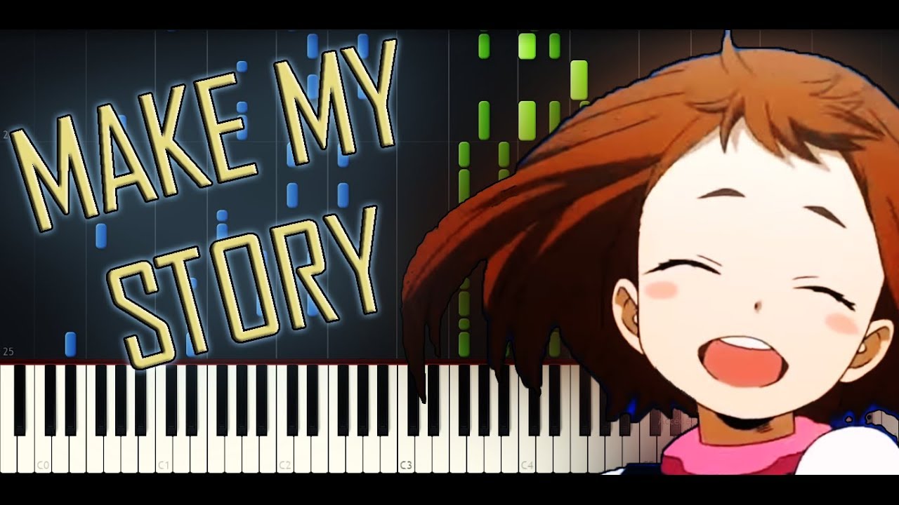 My Hero Academia OP 5 (S3 OP2) - Make My Story [Piano tutorial + SHEETS] // Synthesia