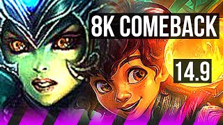 NAMI & Aurelion Sol vs MILIO & Jinx (SUP) | 8k comeback, 600+ games, 3/5/24 | BR Master | 14.9