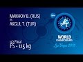 1/2 FS - 125 kg: T. AKGUL (TUR) df. B. MAKHOV (RUS) by TF, 10-0