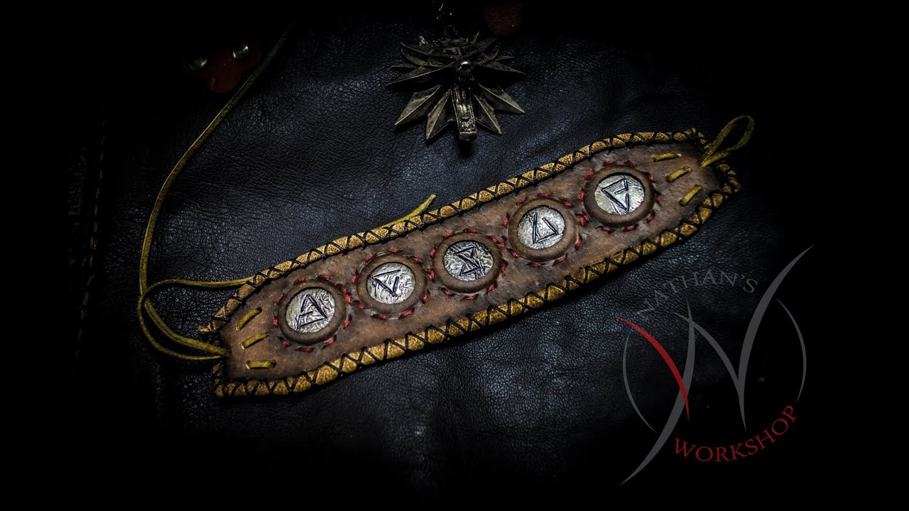 The Witch's gift / Witcher inspired bracelet / wristband with sign glyphs