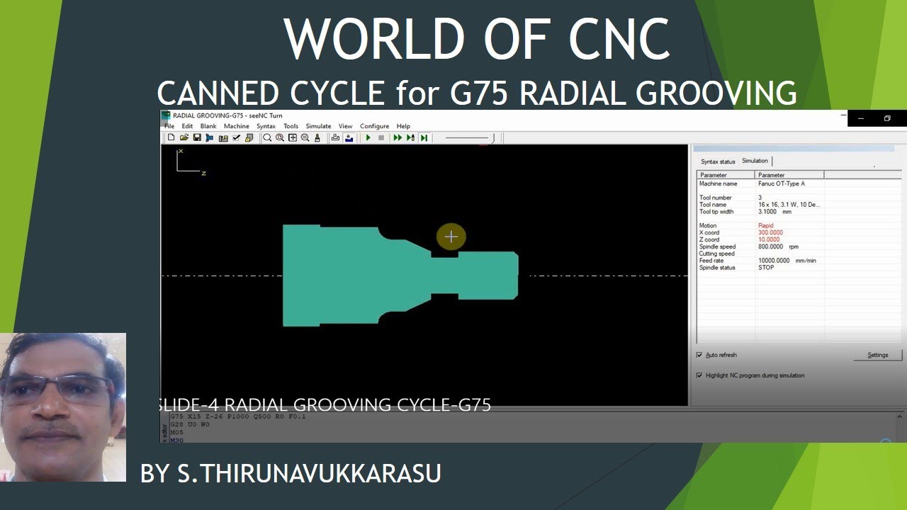 SLIDE 4 RADIAL GROOVING CYCLE G75 YouTube