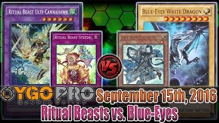 Ritual Beasts vs. Blue-Eyes - YGOpro Duel + Decklist (DevPro Ranked) 9/15/2016