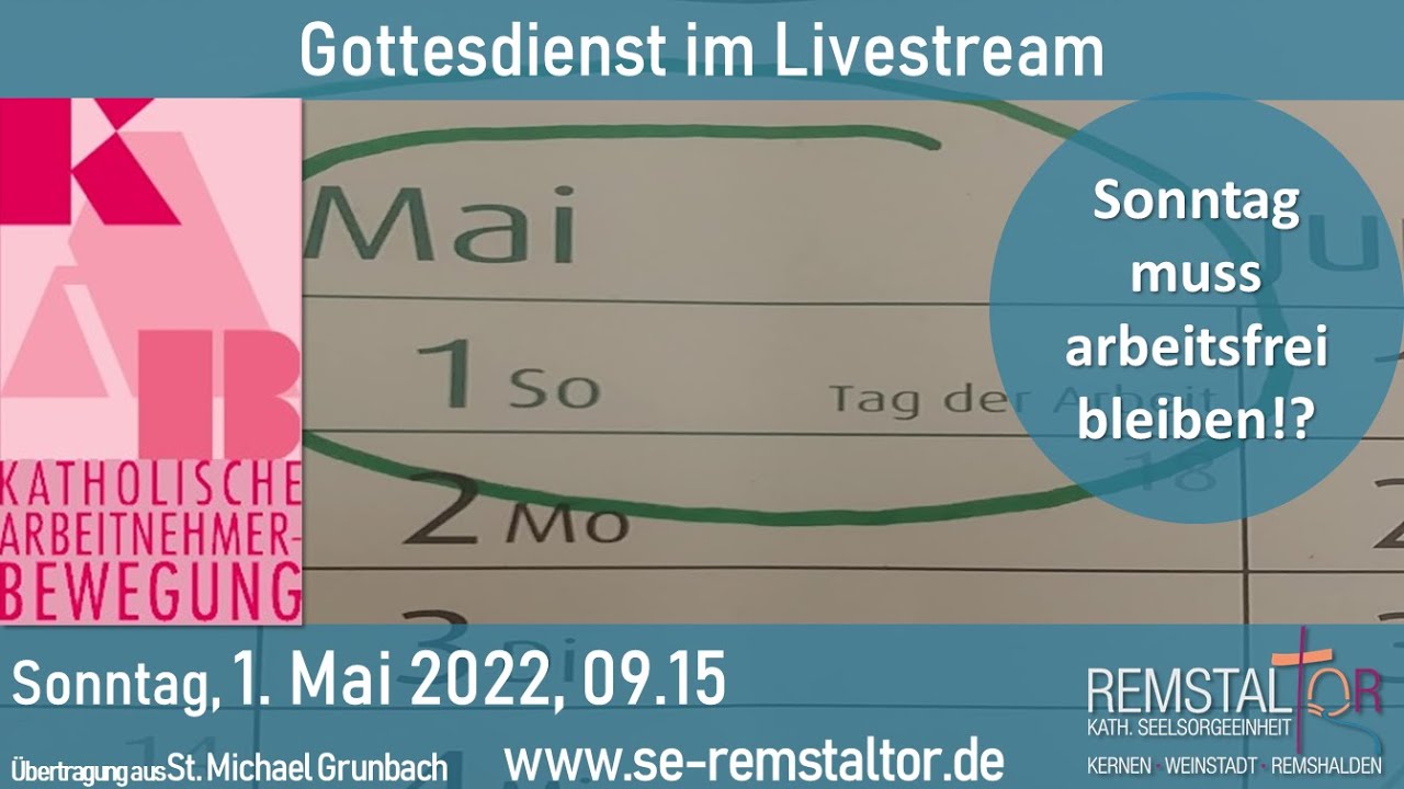 Gottesdienst am Sonntag, 1. Mai 2022 - YouTube