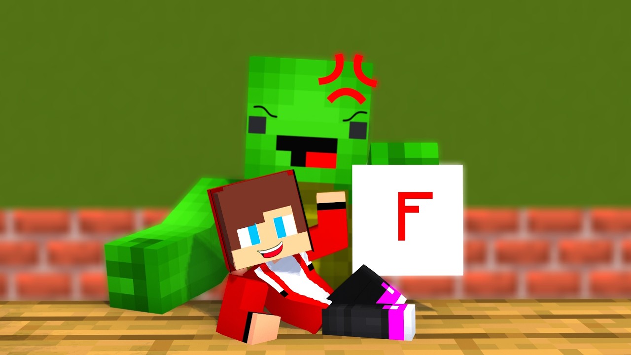 JJ Comes To School - Maizen Minecraft Animation