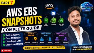 AWS EBS Snapshots Full  Tutorial in Telugu | Backup, Cross-Region &amp; Disaster Recovery | Part 7