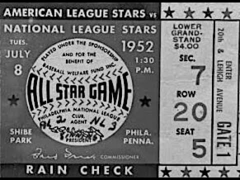 1952 MLB ALL STAR GAME film 7/8/52 Shibe Park Philadelphia 🎥 B&W