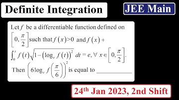 Let f be a differentiable function defined on [0, π /2] such that f (x) is greater 0 and f(x)+....