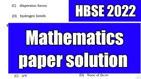 HBSE2022 ll Class 12 Mathematics solution ll math answer keys