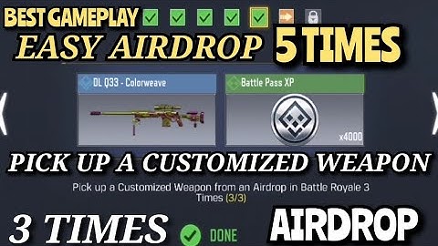 Pick up a Customized Weapon from an Airdrop in Battle Royale 3 Time || Call Of Duty Mobile ||