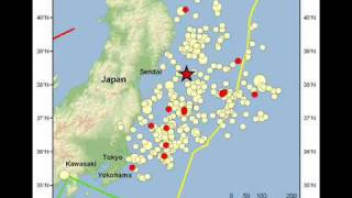 Japan Earthquake Aftershocks greater than 5.0 -  March 11-25