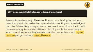 IELTS Speaking P2P3 Topic 069