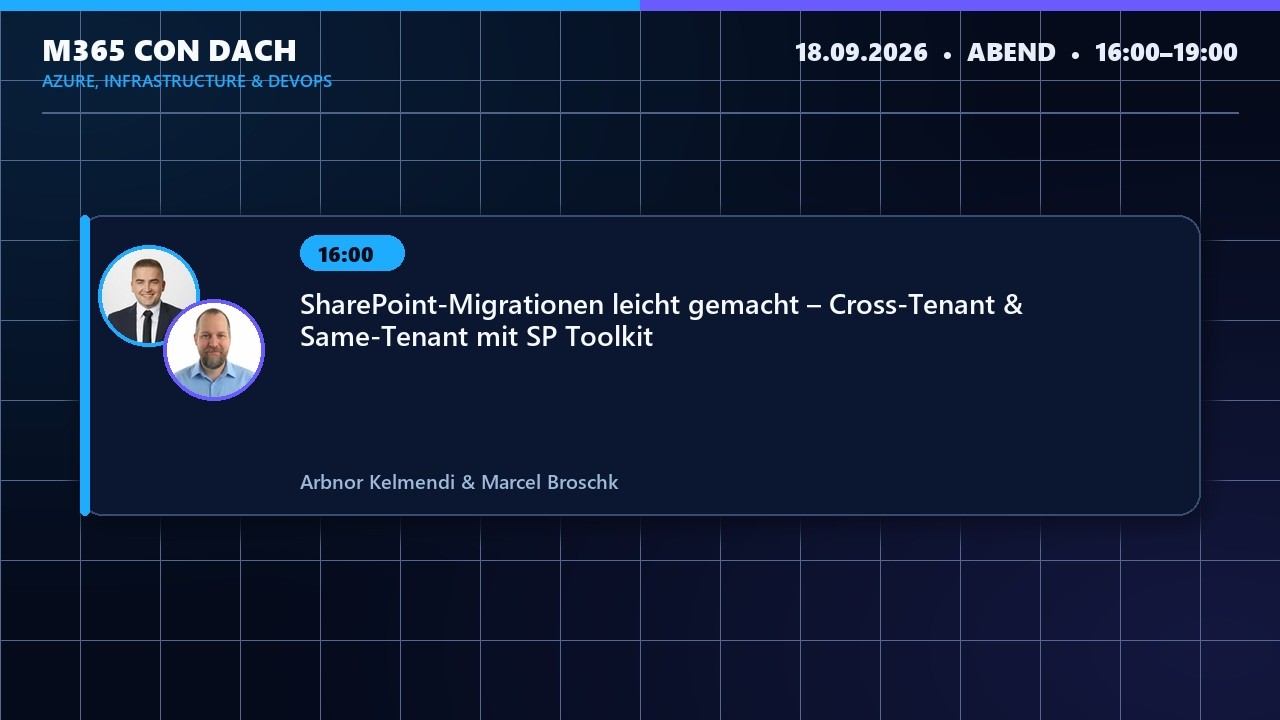 Azure, Infrastructure & DevOps (Spätnachmittag) | #m365Con