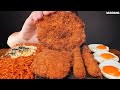 ASMR MUKBANG | PORK CUTLET & FIRE NOODLES & FRIED SHRIMP EGGS EATING 먹방