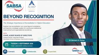Beyond Recognition The Strategic Importance of Accreditation I  SABSA  & ACBSP Region 8
