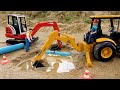 Cars encountered a problem with a broken water pipe | Excavator proptly Rescue | BIBO STUDIO