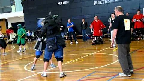 Anton monroe vs krazy kev Stick fighting 2011