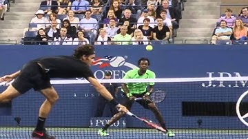 Roger Federer comes from two sets down to defeat Gael Monfils and make US Open semifinal