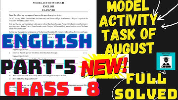 Class 8 English (ইংরেজি) Model Activity Task Part-5 (New) Full Solve #Wbbse #EducationCenterCoaching