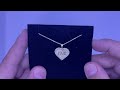 SG100 - 14K Yellow Gold Hebrew "Mom" heart shape pendant set with crystals